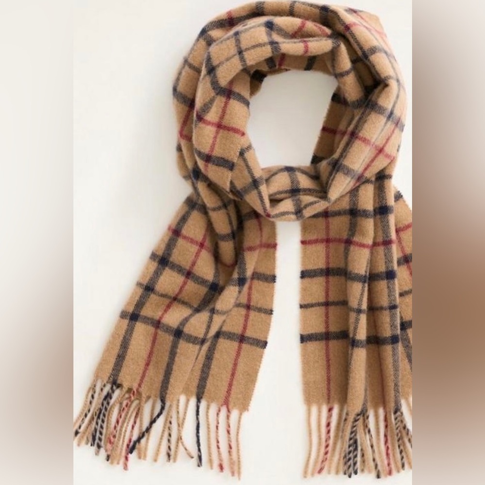 BRAND NEW/NWOT Brooks Brother Signature Tattersall Scarf.  Made in Italy. Unisex